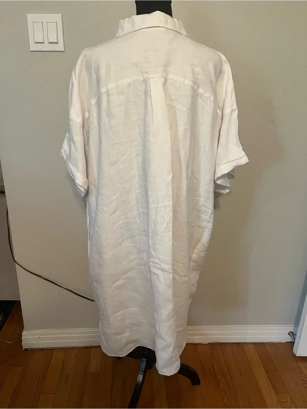 Jcrew Women's White 100% Linen Button Down Shirt Dress Size 2X